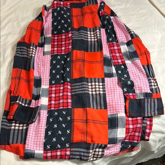 Victoria's Secret Red and Black Plaid Sleep Shirt - Picture 2 of 4